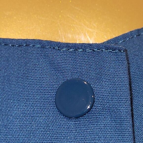 NEW Landau 3XL Blue Medical Scrub Jacket Snap Front Cuffs Pockets 35% Cotton - Picture 9 of 14